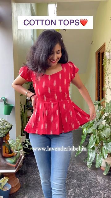 Short Kurthi Models Latest, Kurtha Tops And Jeans, Short Tops Stitching Ideas, Printed Cotton Tops For Jeans, Short Tops With Jeans, Small Kurti For Jeans, Simple Cotton Tops For Jeans, Latest Tops Designs For Jeans, Cotton Short Kurti Designs