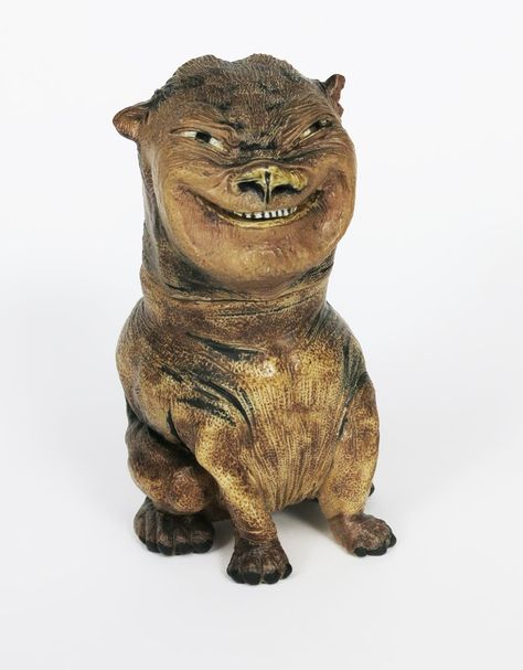 Lot 12 - A unique Martin Brothers stoneware grotesque dog jar and cover by Robert Wallace Martin, dated 1884, Figurine, Martin Brothers Pottery, Renee Mackintosh, Martin Brothers, Sculpture Inspiration, Face Jugs, Pottery Stoneware, Sculptures Céramiques, Antique Pottery