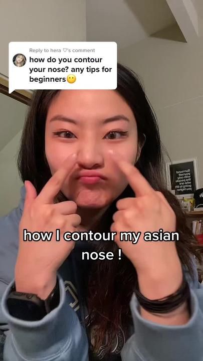 Contour Nose Asian, Flat Asian Nose Contour, How To Contour A Flat Nose, Filipino Nose Contour, How To Contour Asian Nose, Slim Nose Makeup, Contour Asian Nose, Makeup For Flat Nose, Contour Flat Nose