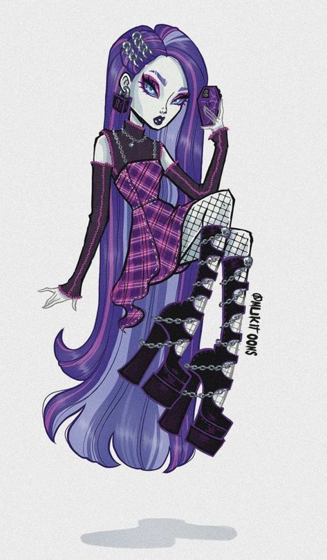 Mukitoons Monster High, Spectra Vondergeist Aesthetic Outfit, Spectra Inspired Outfits, Spectra Vondergeist Cosplay, Spectra And Porter Fanart, Spectra Vondergeist Fanart, Spectra Cosplay, Spectra X Porter, Spectra Vondergeist Outfit