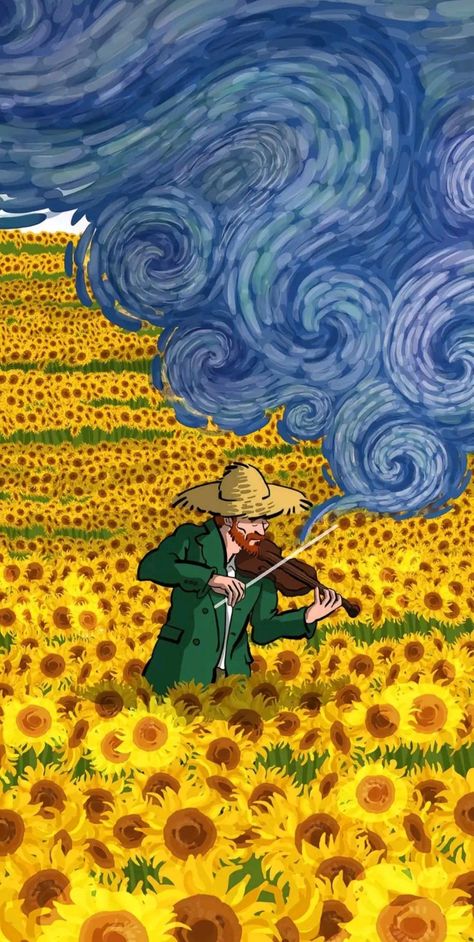 Alireza Karimi, فنسنت فان جوخ, Van Gogh Wallpaper, Sunflowers Art, Appropriation Art, Iconic Paintings, Field Of Sunflowers, Abstract Art Images, Miniature Models