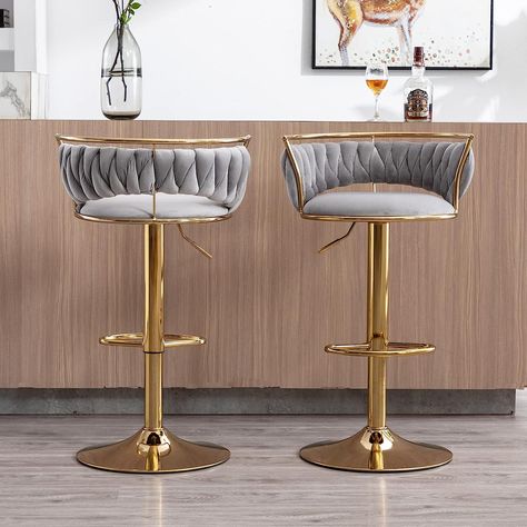 Modern Swivel Bar Stools, Kitchen Island Counter, Back Kitchen, Luxury Bar Stools, Island Counter, Italian Bar, Luxury Bar, Swivel Bar Stool, Adjustable Bar Stools