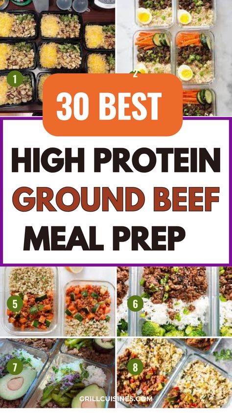 Looking for easy and nutritious meal prep ideas? Check out these 30 Healthy Ground Beef Meal Prep Freezer Recipes! Perfect for busy weeknights, these freezer-friendly meals are packed with protein and flavor. From casseroles to stir-fries and meatballs, these dishes make healthy eating a breeze. Prep them in advance, freeze, and enjoy delicious dinners anytime. #MealPrep #HealthyRecipes #GroundBeef #FreezerMeals #WeeknightDinners #ProteinPackedMeals Protein Meals Ground Beef, Meal Prep With Same Ingredients, Ground Beef Meal Prep Low Carb, High Protein Meatball Meal Prep, Ground Beef Meal Prep High Protein, Meal Prep With Hamburger Meat, Ground Beef High Protein Recipes, Meal Prep Ideas With Ground Beef, Hamburger Meat Meal Prep