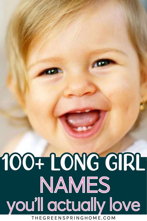 Looking for the perfect long girl name?  This unique list of long names for girls is full of trending baby names you’ll actually love! Long Girl Names, Long Names, Names Starting With A, Names For Girls, Gender Neutral Names, Parenting Done Right, Girl Name, Unique Baby Names, Baby Trend