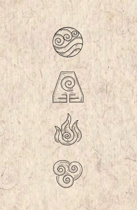 Avatar Element Tattoo, Avatar Glider Tattoo, Avatar The Last Airbender Element Tattoo, Avatar The Last Airbender Elements Tattoo, Avatar Stencil, Avatar Elements Tattoo, Atla Symbols, Small Atla Tattoo, Avatar Symbols