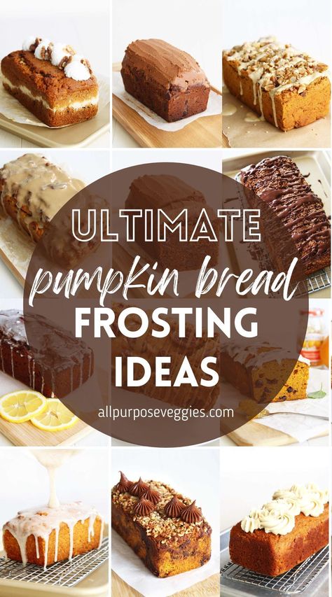 We've explored Pumpkin Bread Filling Ideas, so what next? Here's how you can get creative with your presentation of your pumpkin bread creations with these 15+ delectable icing, frosting, and topping variations that will transform your favorite pumpkin bread recipe from ordinary to extraordinary. #pumpkinbread #fallbaking #pumpkinrecipes #frosting #icing #glaze Pumpkin Bread Topping Recipe, Pumpkin Bread With Pecan Topping, Pumpkin Bread With Glaze Topping, Homemade Pumpkin Bread Recipe, Glazed Pumpkin Bread, Frosted Pumpkin Bread, Iced Pumpkin Bread, Pumpkin Bread Glaze Recipe, Pumpkin Bread Icing Recipe