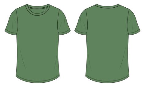 Short Sleeve t shirt Technical Fashion flat sketch Vector illustration Green color template for Ladies. Fashion Flat Sketch, Color Template, Shirt Clipart, Tshirt Template, Flat Sketches, Green Tshirt, Tshirt Mockup, Plain Shirts, Green Shirt