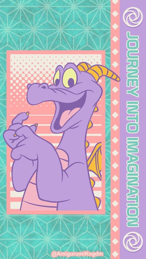 Figment Wallpaper, Disney Ipad Wallpaper, Figment Disney, Disney Silhouette Art, Mickey Mouse Decorations, Cute Backgrounds For Iphone, Disney Rooms, Purple Dragon, Disney Background