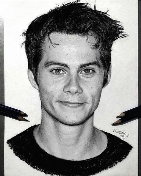 Teen Wolf Art, Dylan Obrian, Realistic Portrait, Teen Wolf Dylan, Celebrity Drawings, Fan Art Drawing, Realistic Art, Arte Fantasy, Black And White Portraits