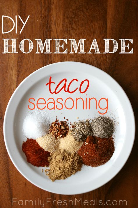 Diy Taco Seasoning, Taco Seasoning Recipe, Fresh Meals, Tandoori Masala, Seasoning Recipe, Family Fresh Meals, Homemade Spices, Homemade Seasonings, Homemade Tacos