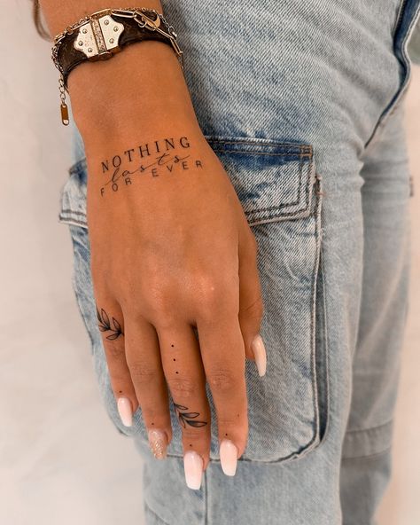 put a tattoo on it. Fineline Hand Tattoo, Lost Soul Tattoo, Diary Tattoo, Girl Quote Tattoo, Mind Over Matter Tattoo, Phrase Tattoos, Soul Tattoo, Lettering Tattoo, Mind Over Matter