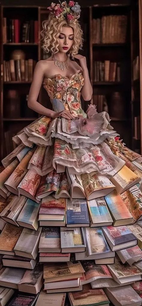 Dress Made From Book Pages, Unconventional Materials, Newspaper Dress, Book Dress, Body Figure, Fashion Sketch, Fashion Illustration Sketches, Illustration Sketches, Altered Books