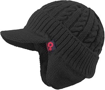 Original One Winter Ear Flap Visor Beanie Lining Hat with Billed Knit Brimmed Cap Winter Snapback Hat With Visor, Winter Visor Snapback Hat, One Size Fits Most, Adjustable 5-panel Baseball Cap For Winter, Fleece-lined Beanie Cap, Fleece-lined Ear Flaps Hat For Outdoor, Beanie With Ears, Visor Beanie, Ear Hats, Top Styles