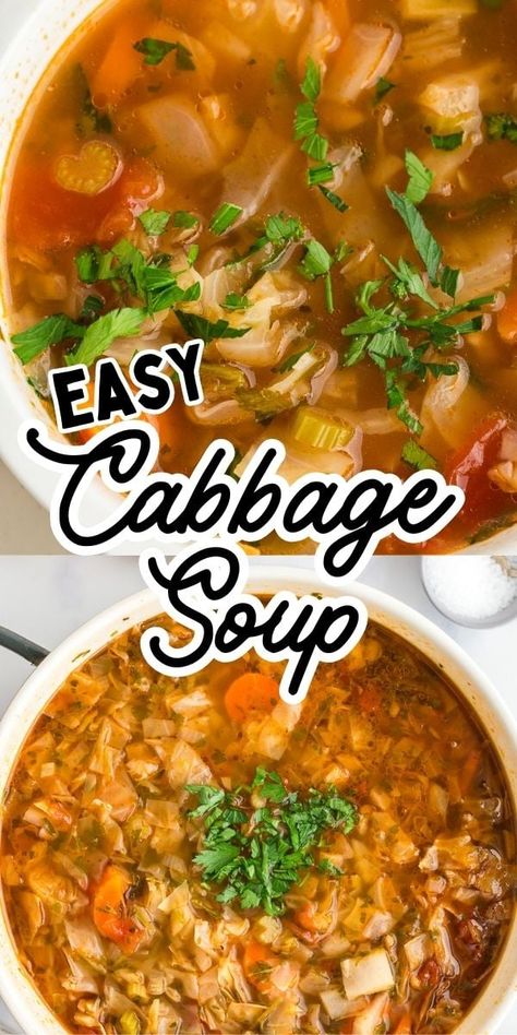 Chicken Soup With Cabbage Recipes, Cabbage Soup Recipe, 7 Day Cabbage Soup Diet, Easy Cabbage Soup, Low Cost Meals, Warm Soup Recipes, Chicken Noodle Soup Crock Pot, Fruit Dips Recipes, Cabbage Soup Diet