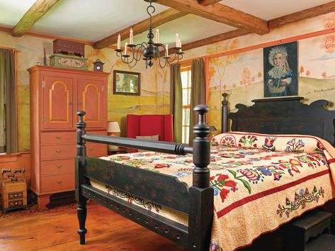 Primitive Country Bedrooms, Colonial Bedrooms, Primitive Bedroom, Primitive Homes, Colonial Decor, Primitive Furniture, Primitive Decorating Country, Colonial House, Country Primitive