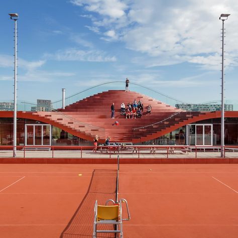 Tennis Court Design, Clubhouse Design, Artificial Island, Tainan, Wallpaper Magazine, Tennis Clubs, Natural Ventilation, Space Architecture, Facades