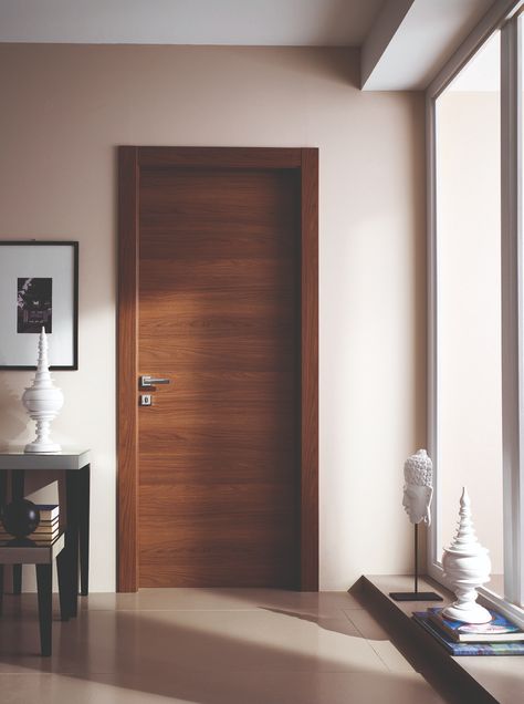 STILIA | Walnut door By GIDEA Doors Room Modern, Wooden Door Room, Doors Wooden Interior, Wooden Interior Doors Modern, Contemporary Wood Doors Interior, Wooden Door Window Design, Room Door Sunmica Design, Wooden Flush Door Design, Design Doors Wood