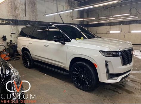 Custom Escalade, Lifted Escalade, Lifted Chevy Tahoe, Luxury Suv Cars, Black Cadillac, Luxury Helicopter, Car Rims, Dodge Charger Hellcat, Bmw Scrambler