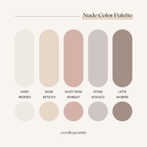 Color Palette Instagram, Nude Color Palette, Zestaw Ikon, Color Design Inspiration, Desain Buklet, Media Branding, Hex Color Palette, House Color Palettes, Color Schemes Colour Palettes