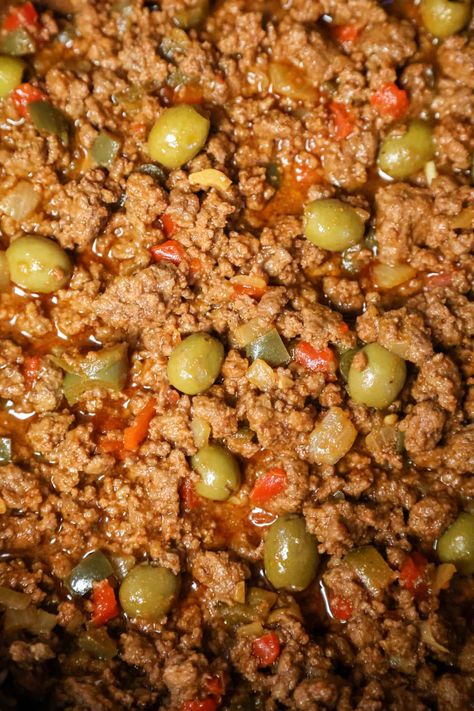 Traditional Picadillo (Cuban) - Fat Girl Hedonist Crock Pot Picadillo, Easy Picadillo Recipe Simple, Cuban Beef Picadillo, Cuban Picadillo Authentic, Picadillo Recipe Puerto Rican, Picadillo Recipe Mexican Authentic, Picadillo Recipe Cuban, Easy Picadillo Recipe, Ground Turkey Picadillo