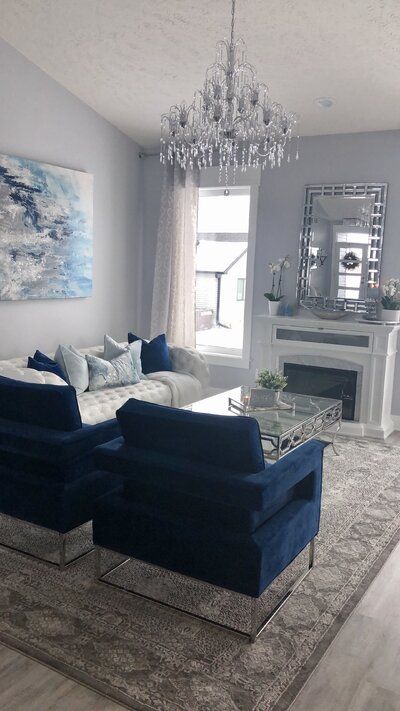 Blue Living Room Decor, Glam Living Room, Neutral Living Room, Living Room Decor Cozy, Blue Living Room, Living Room Decor Apartment, Living Room Grey, A Living Room, Smart Design