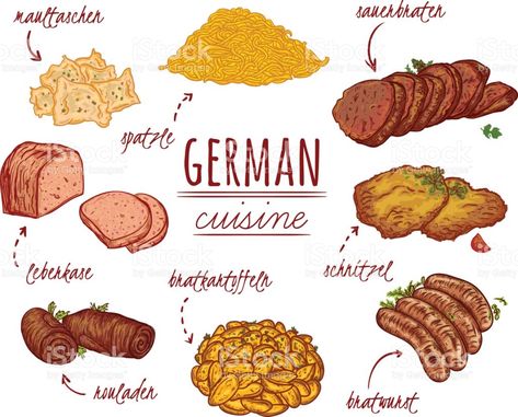 Germany Food Traditional, German Culture Aesthetic, German Cusine, Germany Maps, German Lifestyle, Germany Culture, Traditional German Food, Food Authentic, German Food Authentic