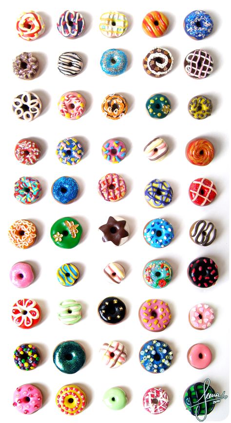 Fimo, Colorful Donuts, Food Pin, Different Types, Donuts, Deviantart, White, Color