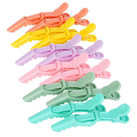 Hair clips for Styling 12 pcs – Wide Teeth & Double-Hinged Design – Alligator Styling Sectioning Clips of Professional Hair Salon Quality (Colorful) ONLY $5 get nowww!! Sectioning Clips, Long Or Short Hair, Black Hair Clips, Hair Clips For Women, Styling Hair, Amazon Beauty Products, Beauty Saloon, Professional Hair, Hair Clippers