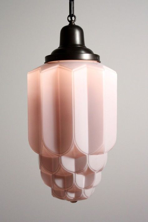 Pink glass pendant shade – DYKE & DEAN Art Deco Lights, Art Deco Pendant Light, Glass Pendant Shades, Lampe Art Deco, Art Deco Inspiration, Deco Luminaire, Art Deco Lighting, Art Deco Pendant, Style Deco