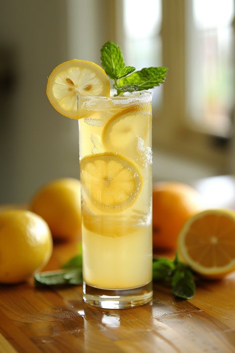 Refreshing Vodka Lemonade Recipe - Easy Homemade Cocktails #cocktails #cocktailrecipes Classic Lemonade, Lemonade Vodka Drinks Recipes, Vodka Lemonade Cocktails, Lemonade And Vodka, Vodka Lemon Cocktail, Whisky Lemonade, Lemonade From Bottled Lemon Juice, Lemonade Cocktail Recipe, Citrus Cocktails