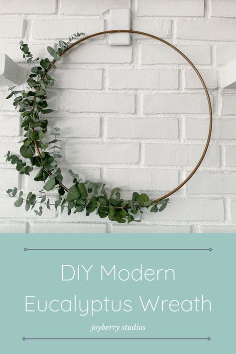 Eucalyptus Ring Wreath, Floral Wire Wreath, Homemade Eucalyptus Wreath, Eucalyptus Bathroom Decor Ideas, Diy Simple Wreath, Eucalyptus Craft Ideas, Modern Winter Wreath, Dried Eucalyptus Wreath, Modern Summer Wreaths For Front Door