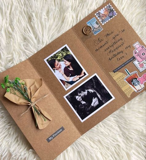 Diy Photo Valentines Cards, How To Make Birthday Cards For Boyfriend, How To Send A Letter Mail, New Year Handmade Gifts, Diy Letter For Best Friend, Happy Birthday Diy Card Creative, Photo Card For Boyfriend, Things To Make For My Girlfriend, Proposal Letter For Boyfriend