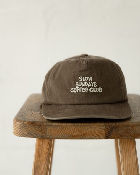 Brown Slow Sundays 5 Panel Cap | Unisex Headwear – P&Co USA Appreciate The Small Things, Sunday Coffee, Coffee Club, Women's Headwear, The Small Things, Print Ideas, Looks Chic, Buckets, Apparel Design