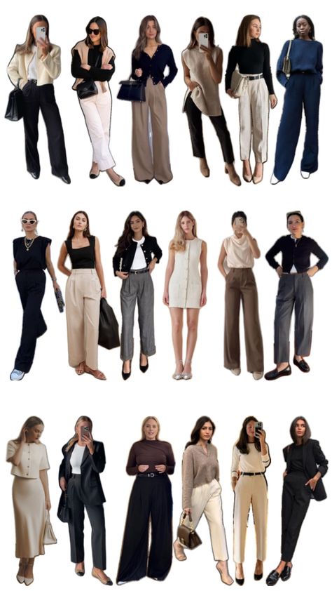 Chic Sophisticated Outfits, Ceo Wardrobe Women, Classy Formal Outfits For Women, Bussines Casual Woman Outfit, Bussines Casual Woman, Simple College Outfits, Kibbe Classic, Women Business Casual, Teacher Fits