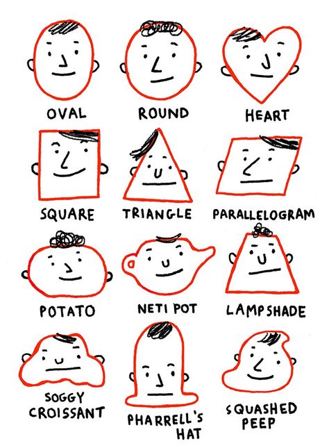 Find your Face Shape — Medium por Gemma Corral Find Your Face Shape, Body Cartoon, Gemma Correll, Comic Face, Kids Logo Design, Lino Art, Art Basics, Face Illustration, Drawing Activities