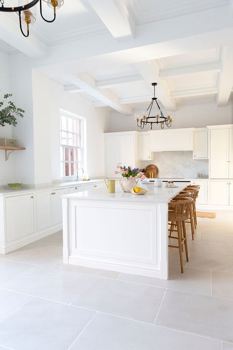 Kitchen Floor Tiles | Stone & Porcelain Flooring | Quorn Stone White Floor Kitchen, Kitchen Flooring Tiles, Porcelain Tile Floor Kitchen, Quorn Stone, White Kitchen Floor, Kitchen Floor Tiles, Natural Stone Tile Floor, Country Cottage Kitchen, Sandstone Tiles