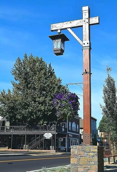 Lamp Poles Outdoor, Light Posts Outdoor Diy, Rustic Furniture Design, Driveway Lighting, Outdoor Lamp Posts, Farm Plans, Brick Fireplace Makeover, Lamp Posts, Entry Lighting