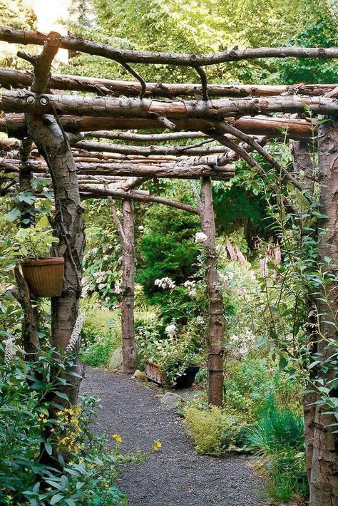 Ideas Para El Jardin, Rustic Arbor, Rustic Pergola, Cheap Landscaping Ideas, Arbors Trellis, Pergola Garden, Garden Posts, Garden Arbor, Samos