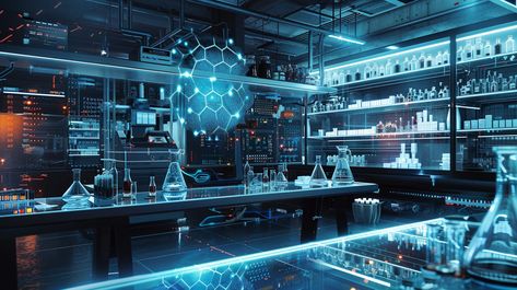 Futuristic Laboratory Interior: A #hightech #laboratory with #advancedequipment and #glowingbluelights under a #darkmodernambiance. #futuristic #sciencetech #innovation #aiart #aiphoto #stockcake ⬇️ Download and 📝 Prompt 👉 https://stockcake.com/i/futuristic-laboratory-interior_498712_279928 Futuristic Laboratory Concept Art, High Tech Laboratory, Laboratory Aesthetic Dark, Futuristic Science Lab, Futuristic Hospital, Laboratory Interior, Futuristic Laboratory, Futuristic Lab, Sci Fi Laboratory