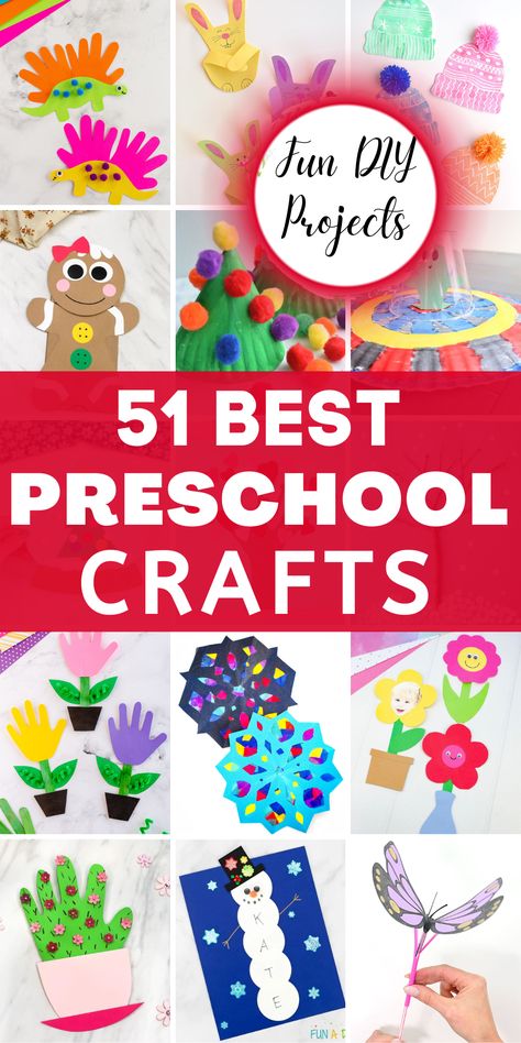 Are you looking for fun DIY Preschool crafts that promote creativity and fine motor skills? From handprint crafts to recycled craft projects and seasonal kids activities, there is something for every occasion. Encourage your children’s artistic side with painting and paper crafts. These easy crafts for kids are perfect for toddlers and preschoolers and will keep them entertained for hours! Try out these preschool crafts today and make learning fun! Toddler Paper Crafts, Preschool Creative Art, Easy Preschool Crafts, Prek Crafts, Easy Toddler Crafts, Diy Preschool, Construction Paper Crafts, Art Activities For Toddlers, K Crafts