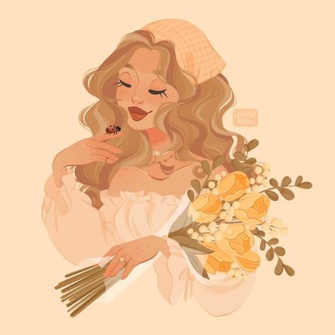 Beautiful Character, Cottagecore Art, Animation Art Sketches, Deep Art, Character Aesthetics, Spring Boho, Witch Aesthetic, Digital Drawings, Girls Cartoon Art