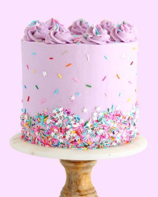 Purple Funfetti Cake, Holographic Birthday Cake, Birthday Cake For 5 Year Girl, Funfetti Cake Decoration, 4 Year Birthday Cake, Birthday Cake For 8 Year Girl, 3 Year Birthday Cake, Cake Pony, 6 Birthday Cake