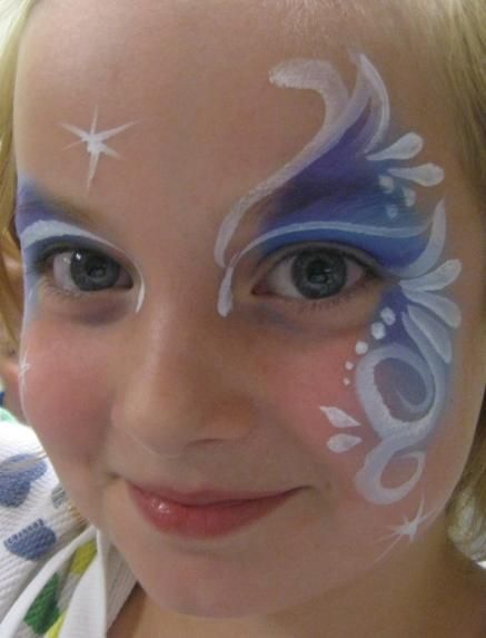 www.MargiesArtStudio.com Disney Face Painting, Frozen Face Paint, Elsa Face, Fairy Face Paint, Obličejové Masky, Make Carnaval, Frozen Face, Girl Face Painting, Princess Makeup