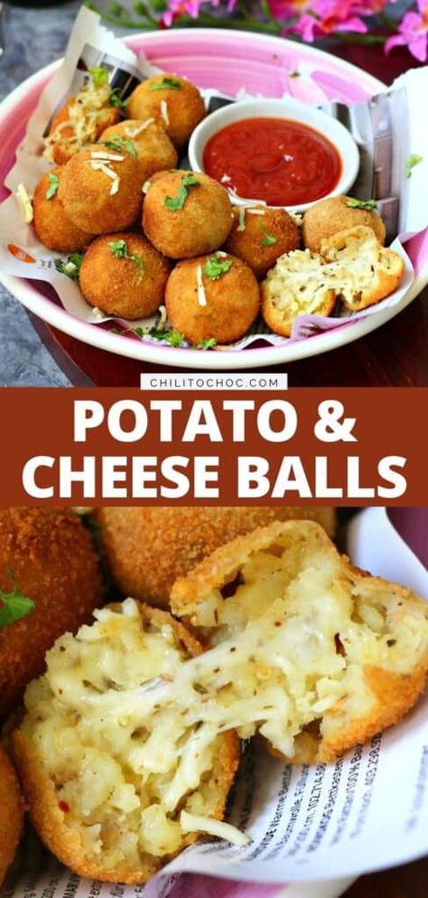 Deep Fried Mashed Potato Balls, Mashed Potato Cheese Balls, Deep Fried Mashed Potatoes, Cheesy Potato Bites, Potato Cheese Balls Recipe, Cheesy Potato Balls, Fried Potato Balls, Fried Mashed Potato Balls, Fried Mashed Potatoes