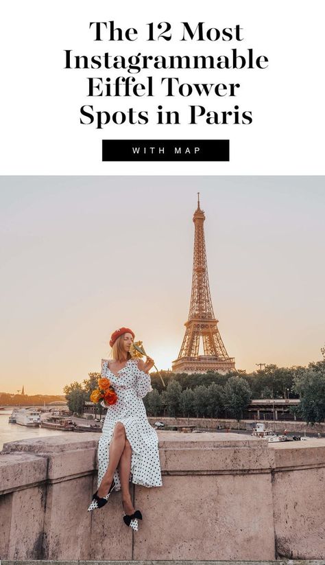 The 12 Most Instagrammable Eiffel Tower Spots in Paris (With Map) || Eiffel Tower Photo Spots || Best Of Paris || Must See Paris || Where To Take Photos In Paris ||#paris #eiffeltower #eiffeltowerphotospots #mapparis Eiffel Tower Photo Locations, Eiffel Tower Photo Spots, Photo Spots In Paris, Best Eiffel Tower Photo Spots, Europe Poses, Paris Must See, Paris Ideas, Eiffel Tower Pictures, Paris Photo Ideas