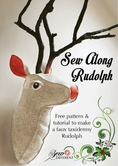 Xmas Projects, Christmas Sewing Projects, Toy Making, Beginner Sewing Projects Easy, Faux Taxidermy, Chicken Art, Animal Head, Home Needs, Manualidades Diy