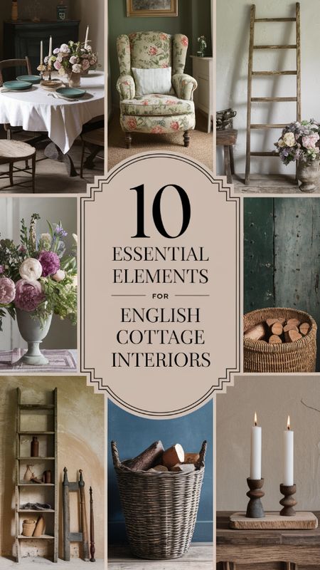 10 Essential Elements for English Cottage Interiors English Country Shabby Decor, Vintage English Cottage Decor, Cottage Charm Interior, English Cottage Couch, British Cottage Decor, Natural Home Decor Ideas, Sophisticated Cottage Interiors, Small English Cottage Interior, Rustic English Cottage Interiors