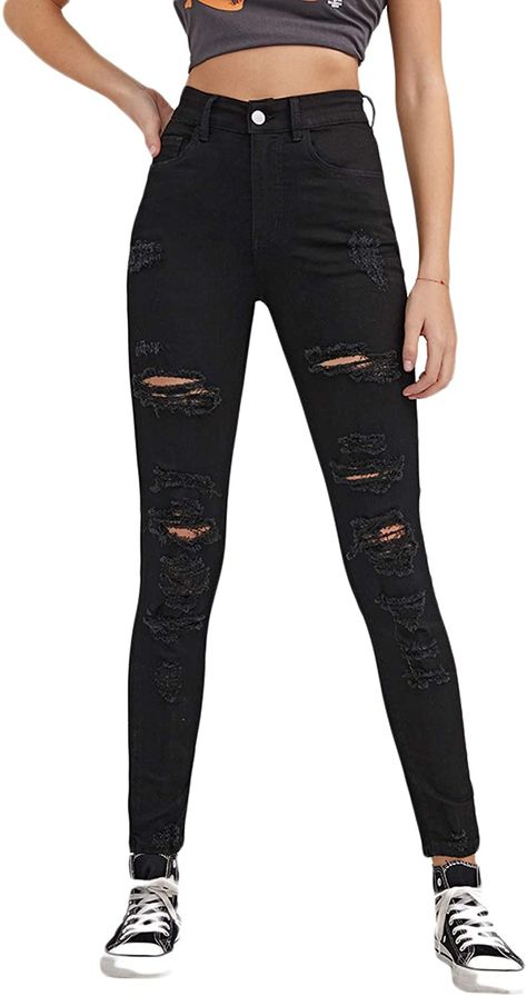 We all love ripped jeans. Buy these beautiful jeans for to look your best. #rippedjeans #distressedjeans #jeans #womenjeans #sexyjeans #womenfashion #fashion #womenoutfit #girljeans Best Ripped Jeans, Black Jeans With Holes, Womens Black Jeans, Cute Ripped Jeans, Jeans With Holes, Ripped Jeans Style, Ripped Jeans Women, Womens Ripped Jeans, Black Jeans Women