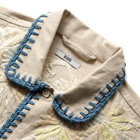 Emily Adams, Simple Hand Embroidery Patterns, Pola Sulam, Mens Luxury Fashion, Antique Quilts, Vintage Tablecloths, Embroidery Fashion, Work Jackets, Embroidered Shirt