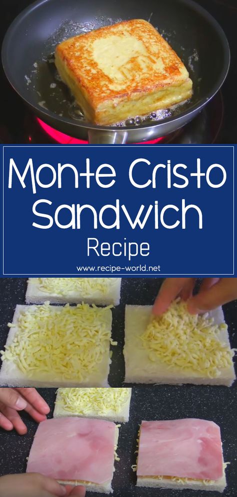 Sandwich Guide, Monte Cristo Sandwich Recipe, French Toast Sandwich, Savoury French Toast, Crisco Recipes, Cheese All, Monte Cristo Sandwich, Best Sandwich Recipes, Food Experience